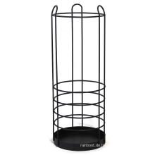 Runder Metallkorb Baseball Stand Halter Großer schwarzer Eisen -Regenschirm -Rack für Haus- und Büro -Deco Big Wire Eingangsaufnahme